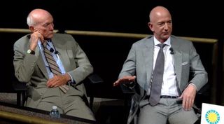 Astronaut Michael Collins and Jeff Bezos of Blue Origin