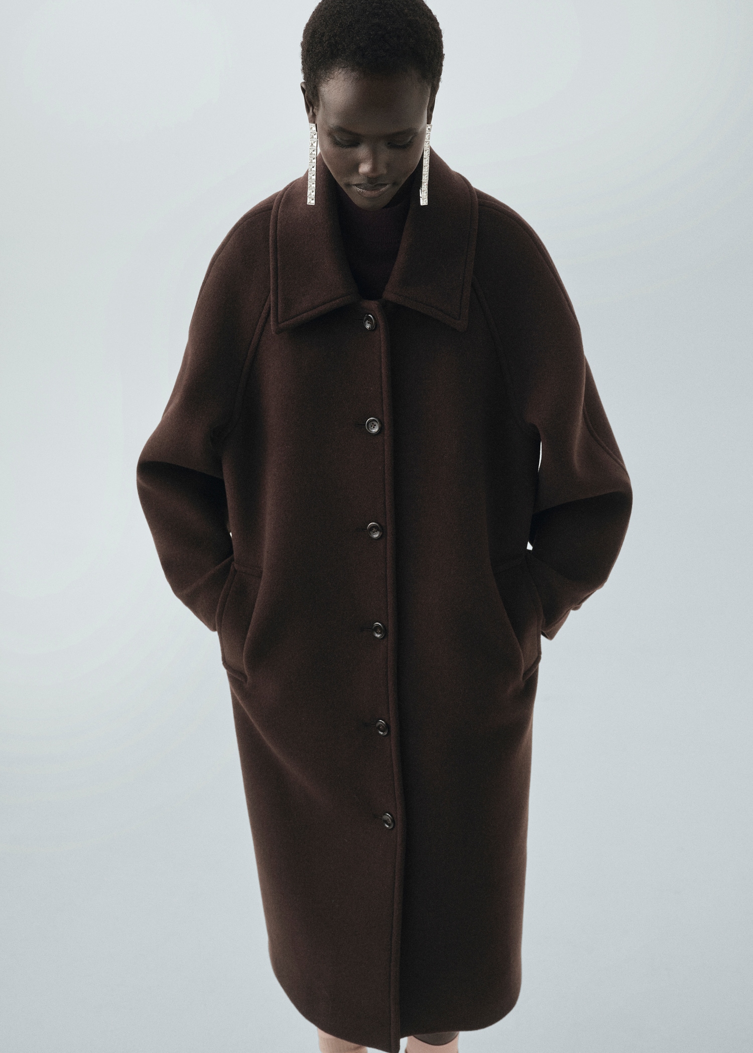 Buttoned Wool Coat - Women | Mango Usa