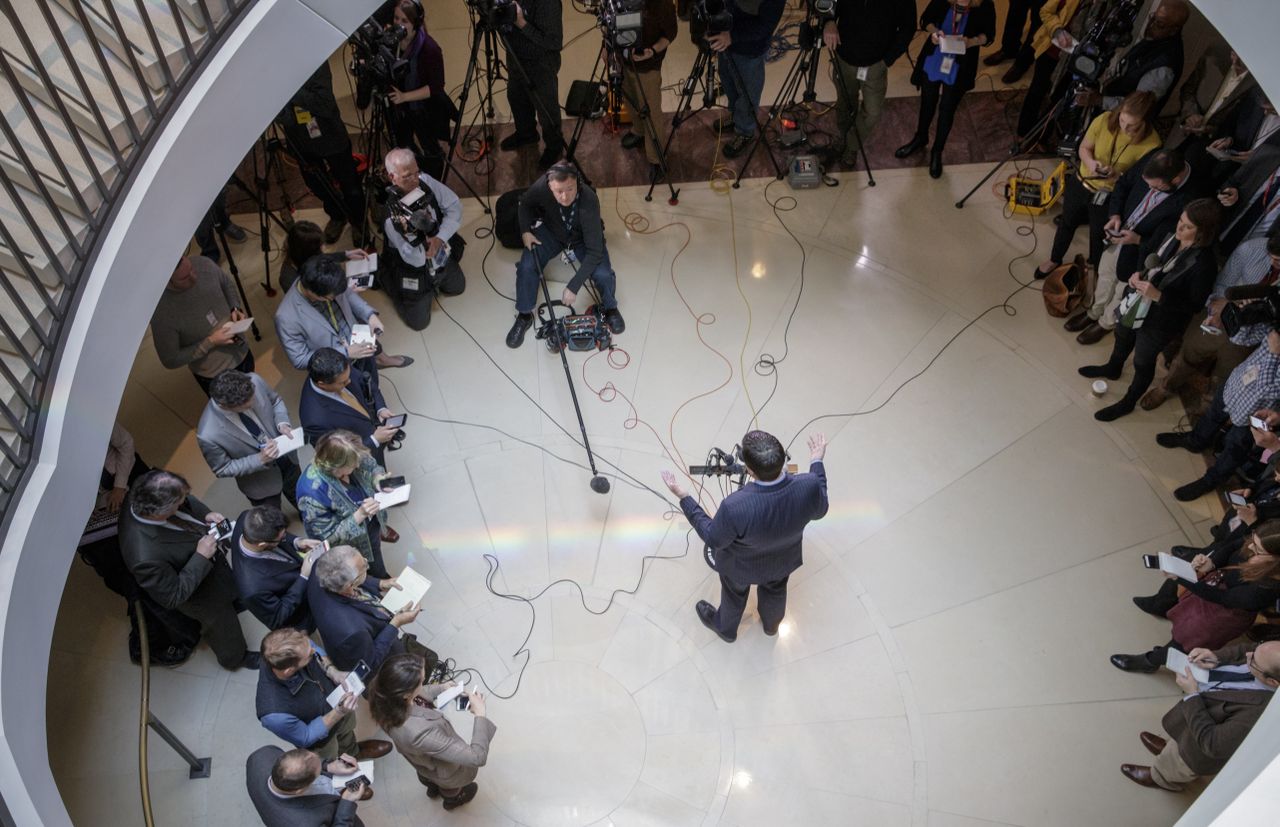 Rep. Devin Nunes faces the press. 