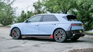 Side profile look of the 2025 Hyundai Ioniq 5 N AWD.