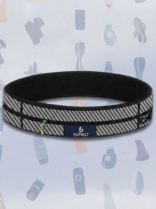 Zipper Running Belt, Reflective Black