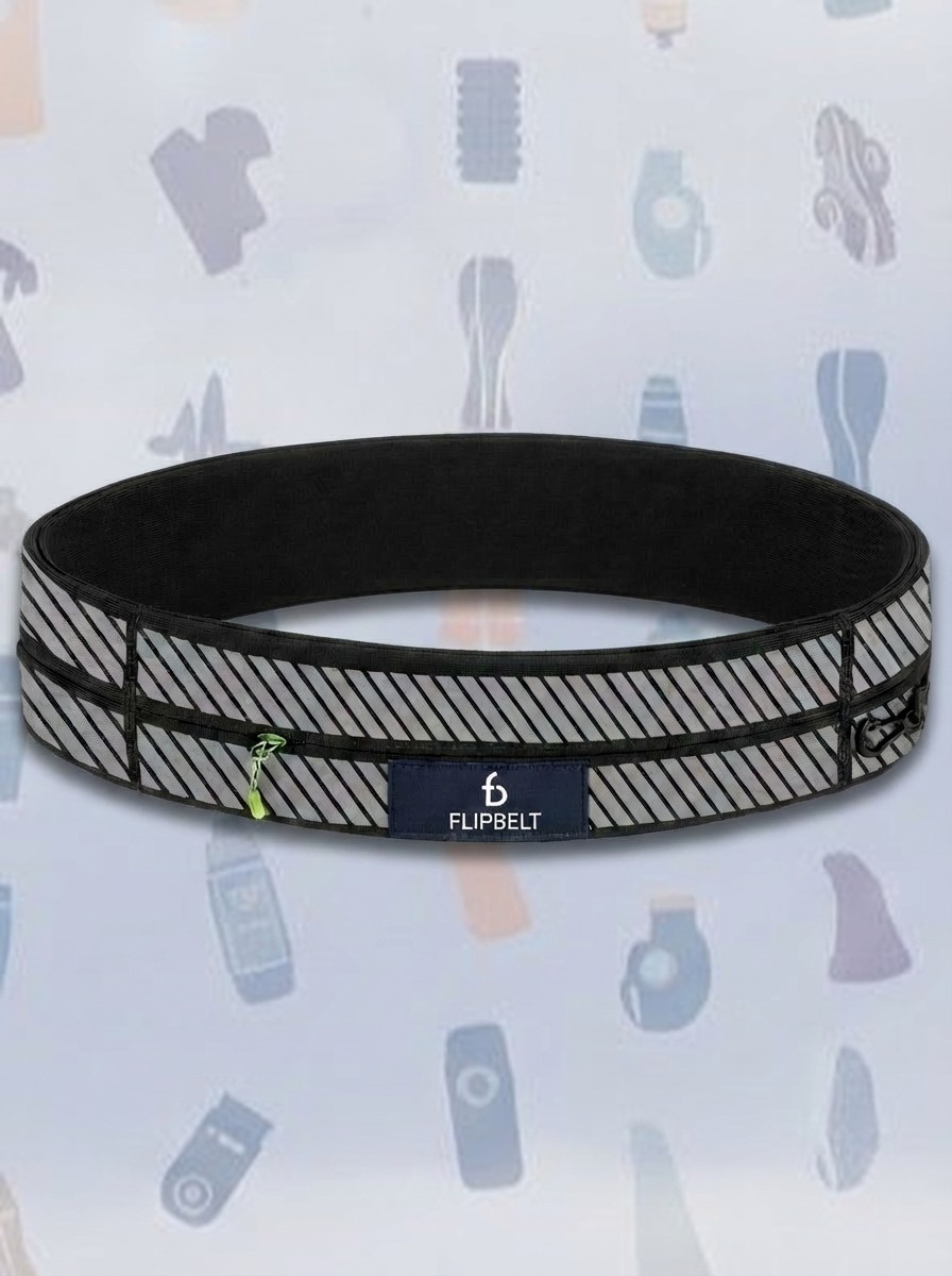 Zipper Running Belt, Reflective Black