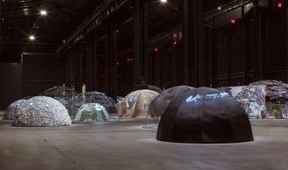 Installation view of ‘Igloos’, by Mario Merz at Pirelli HangarBicocca, Milan.