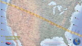 The eclipse's path of totality on Monday, August 21 | Credit: GreatAmericanEclipse.com