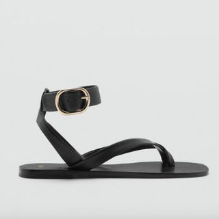 Mango black sandals