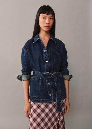 Denim Jacket With Bow - Women | Mango Usa