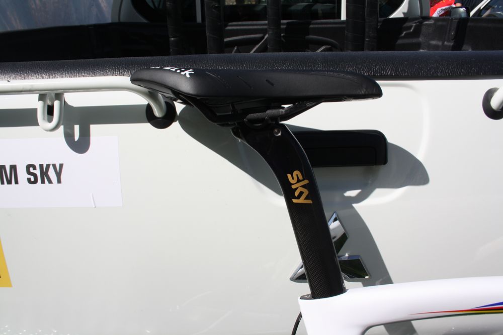 The saddle height remains the same for Wiggins' time trial bike in Qatar