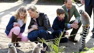 Lady Louise, Duchess Sophie, James Severn and Prince Edward at the zoo