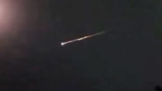 The fireball created by the dead Russian satellite Kosmos-2551 re-entering Earth’s atmosphere on Oct. 20, 2021, captured by Brian Stalsonburg from Comstock Park, Michigan.