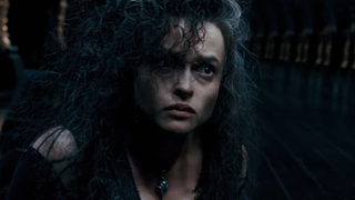Bellatrix in Harry Potter, the wife of Rodolphus in the books.