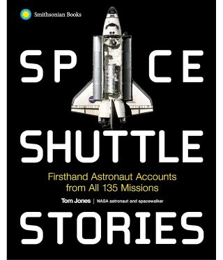 cover of a book called "space shuttle stories." the cover is black, the title is in white font, and the cover features a photo of a space shuttle.