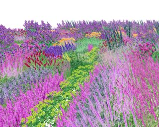 Pollinator Pathmaker, Digital rendering of Eden Project Edition Garden 1 (detail), 2021