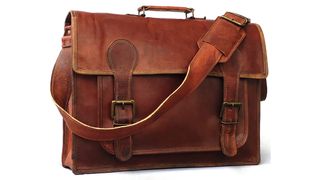 The best laptop bags, a photo of a vintage leather messenger bag