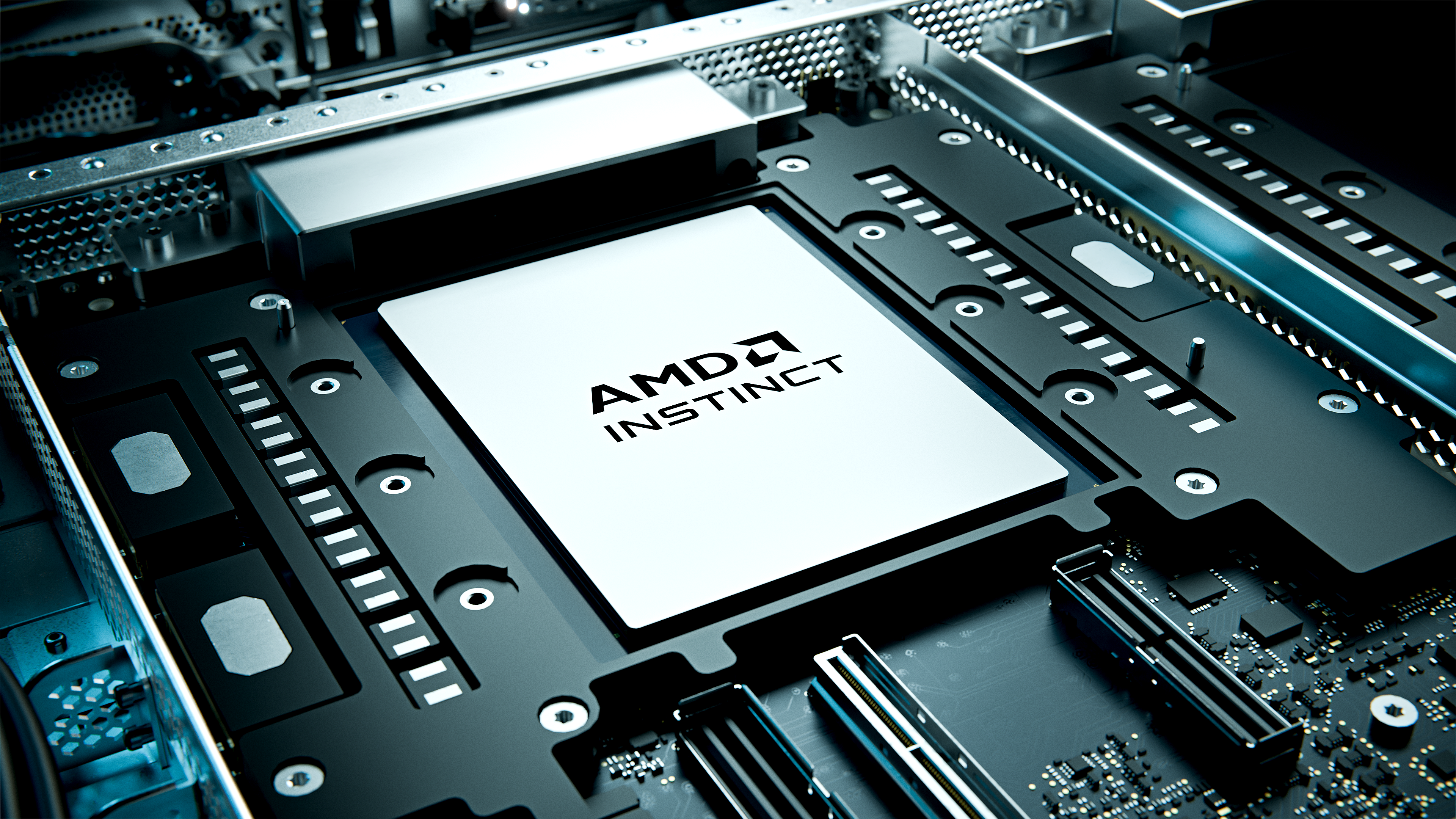 A render of the AMD Instinct MI455X AI GPU