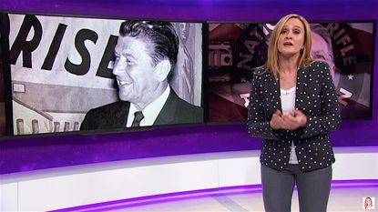 Sam Bee notes that Ronald Reagan wasn't "in the holster of Big Gun"