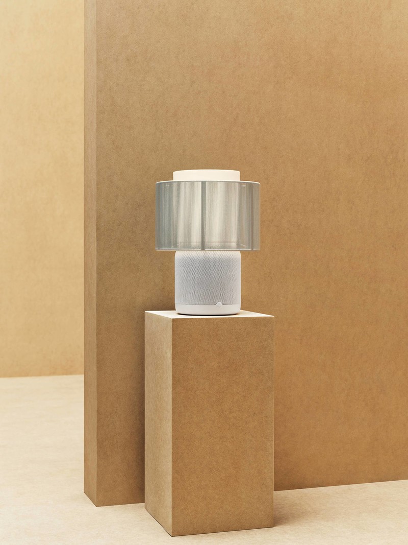 Symfonisk Table Lamp Speaker White Textile Shade