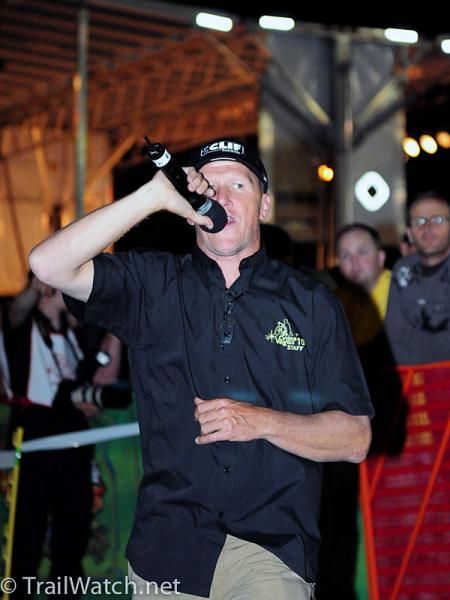 Announcer Richard Fries working the crowd into a frenzy.