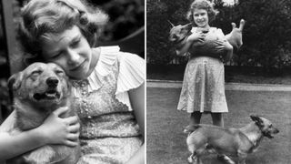 A young Queen Elizabeth II with her Corgis, 1936