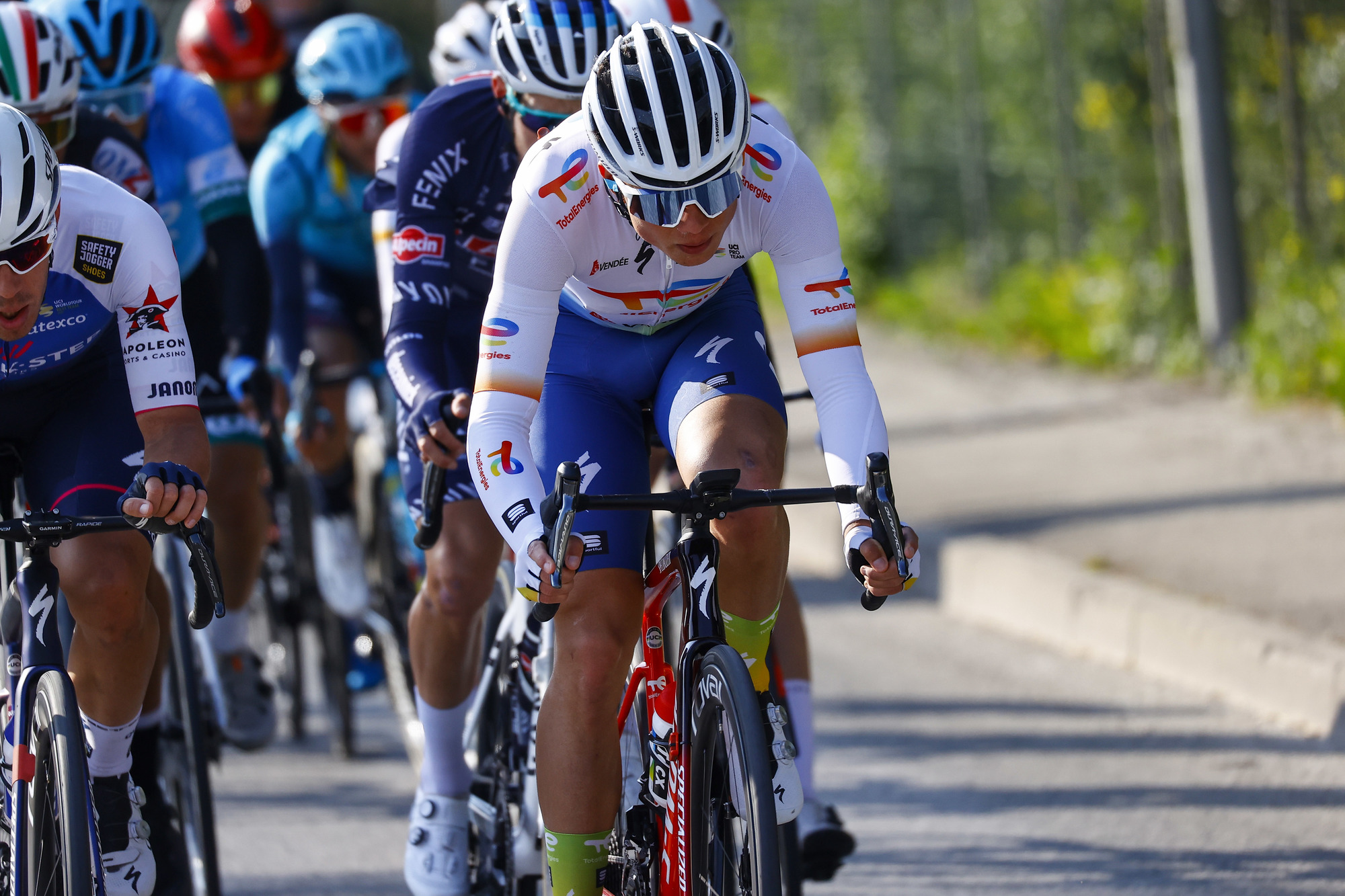 Tirreno Adriatico 2022 - 57th Edition - 5th stage Sefro - Fermo 155 km - 11/03/2022 - Valentin Ferron (FRA - Totalenergies) - photo Luca Bettini/SprintCyclingAgencyÂ©2022