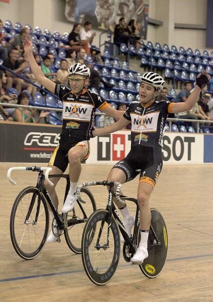 Moir and Heeley celebrate.