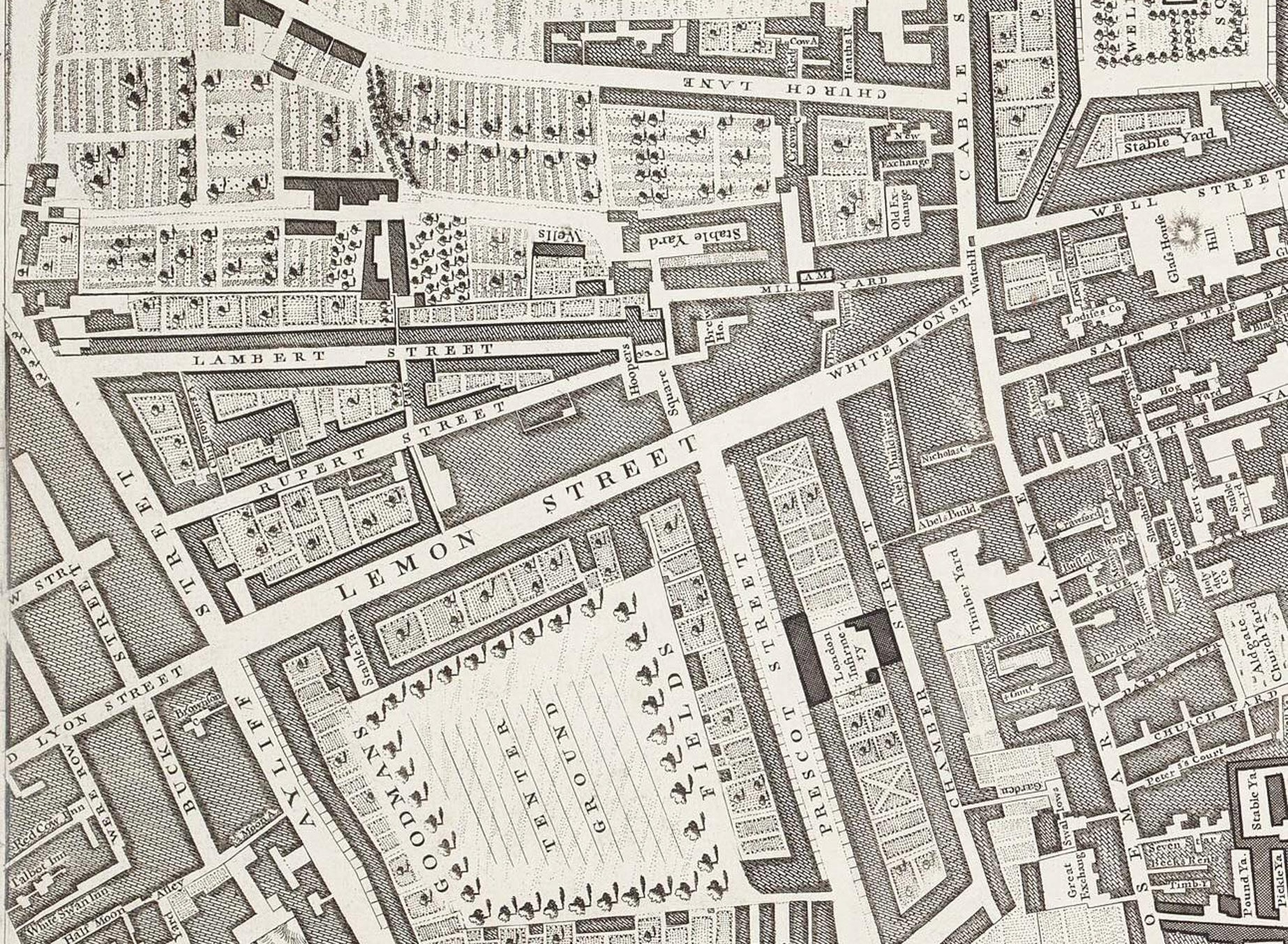 Black-and-white map of London