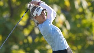 Nelly Korda takes a shot at the Kroger Queen City Championship