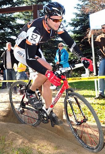 Mark Brusso (Lap Dog Cycling) in the sand pit.