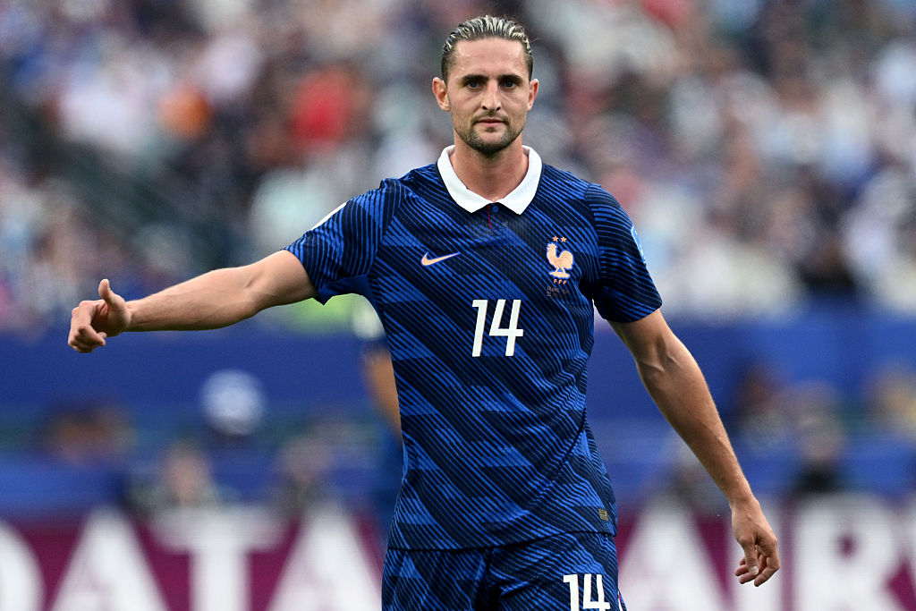 Adrien Rabiot of France gestures during the FIFA World Cup 2026 Group I match between France and Iraq at Philadelphia Stadium on June 22, 2026 in Philadelphia, Pennsylvania