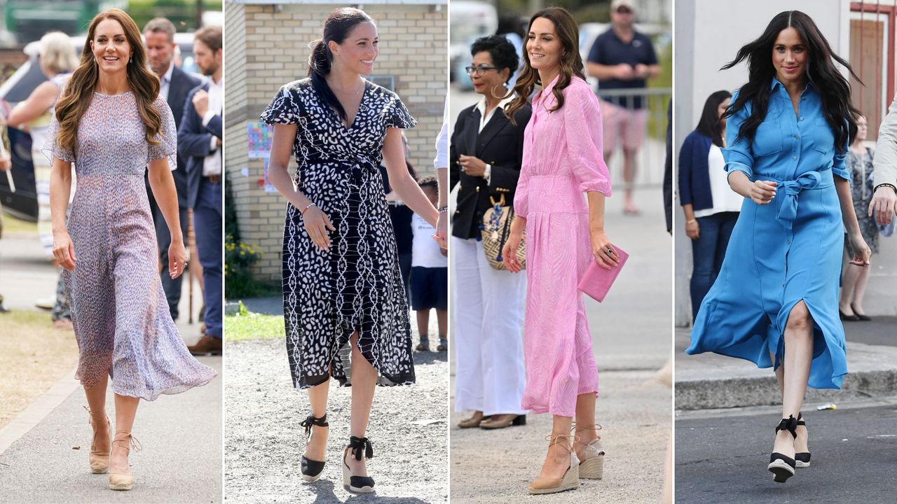 Kate middleton and meghan markle wearing castana espadrilles