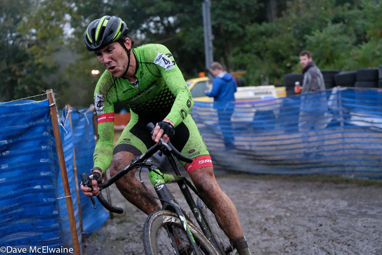 Curtis White (Cannondale) was doing his best to stay with Hyde but ultimately could not do so