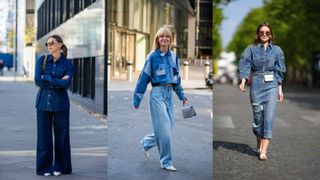 street style showing what to wear to a concert double denim