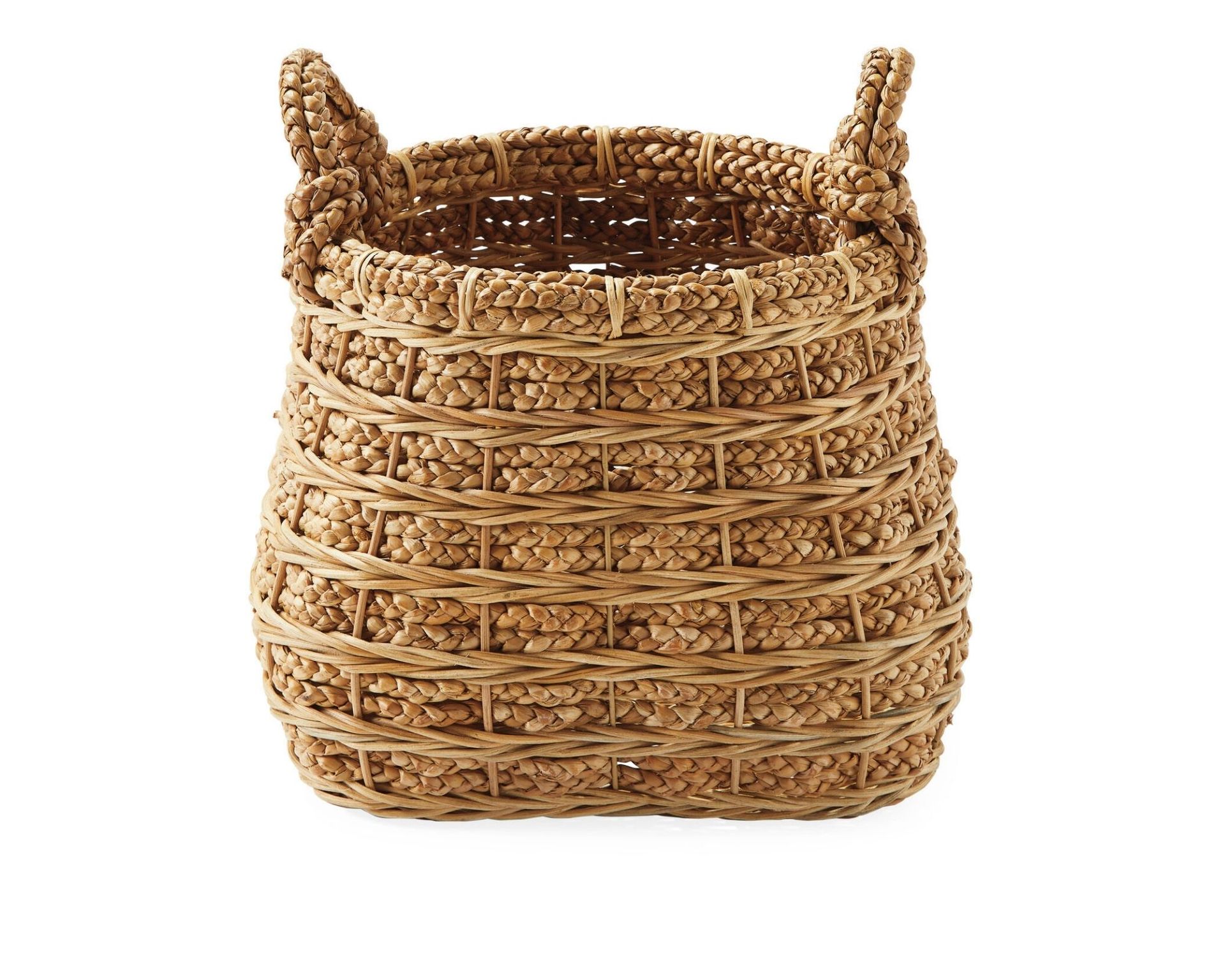 Capitola Basket with square base and strong handles, made from seagrass and rattan