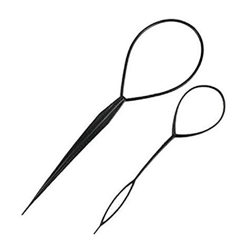 2pcs(large+small) Black Plastic Magic Hair Braidong Ponytail Maker Hairpin Hair Styers Styling Hairdressing Accessories Hair Pull Pins Needle Dish for Women Lady Girls