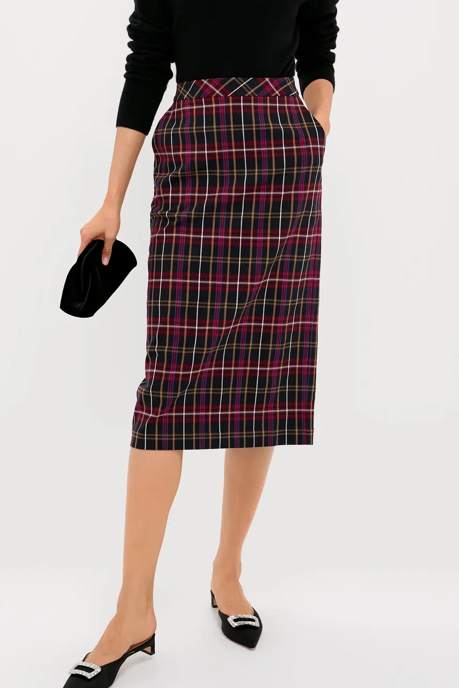 Tuckernuck, Baroque Tartan Gwyneth Midi Skirt
