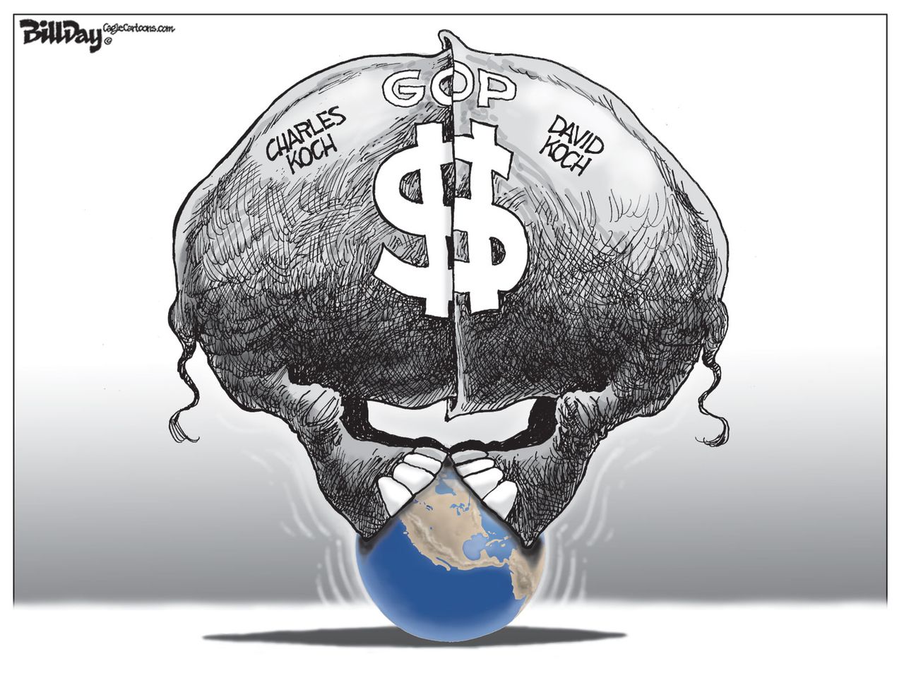 Political cartoon U.S. Koch Brothers