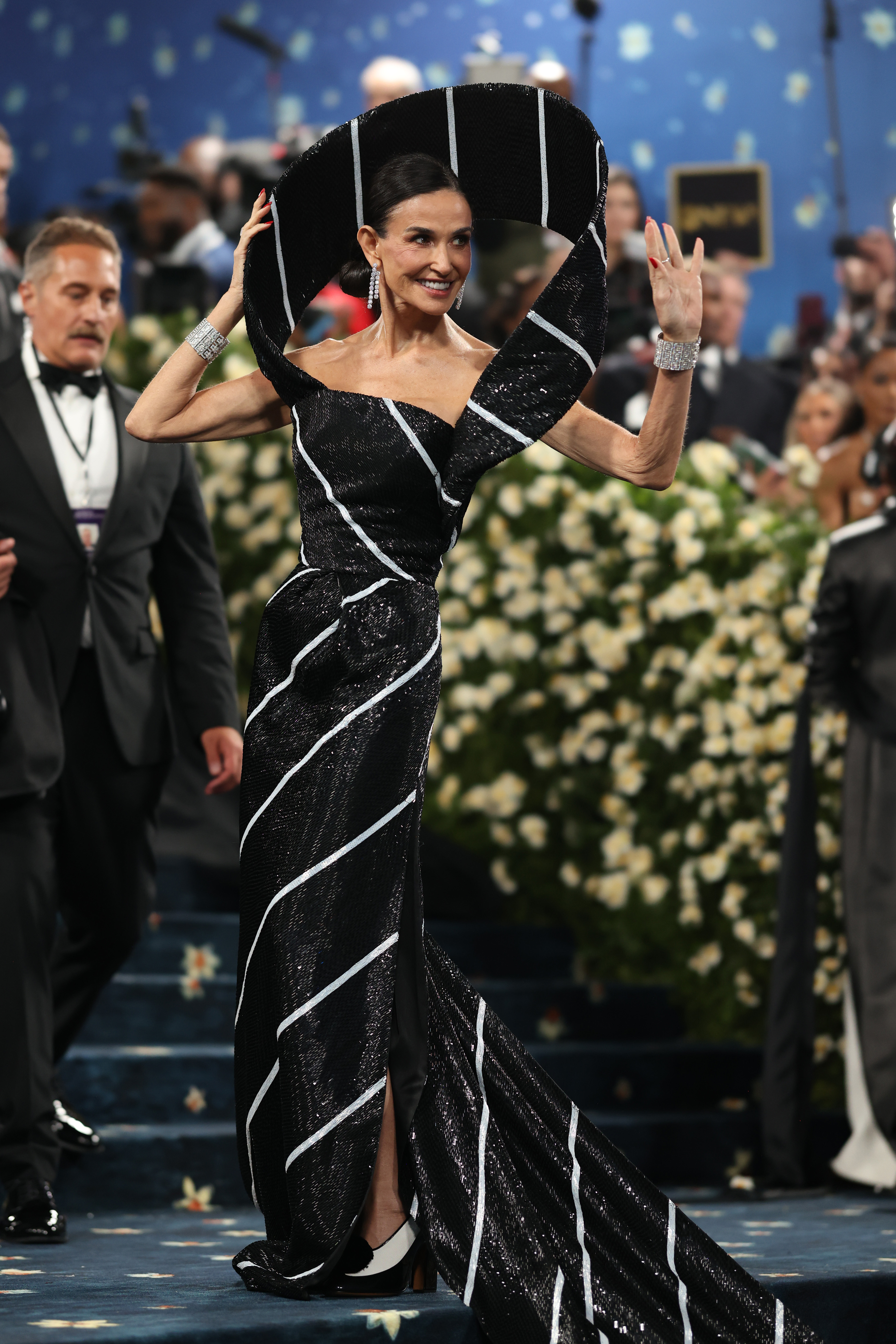 Demi Moore attends the 2025 Met Gala Celebrating "Superfine: Tailoring Black Style" at Metropolitan Museum of Art on May 05, 2025 in New York City.