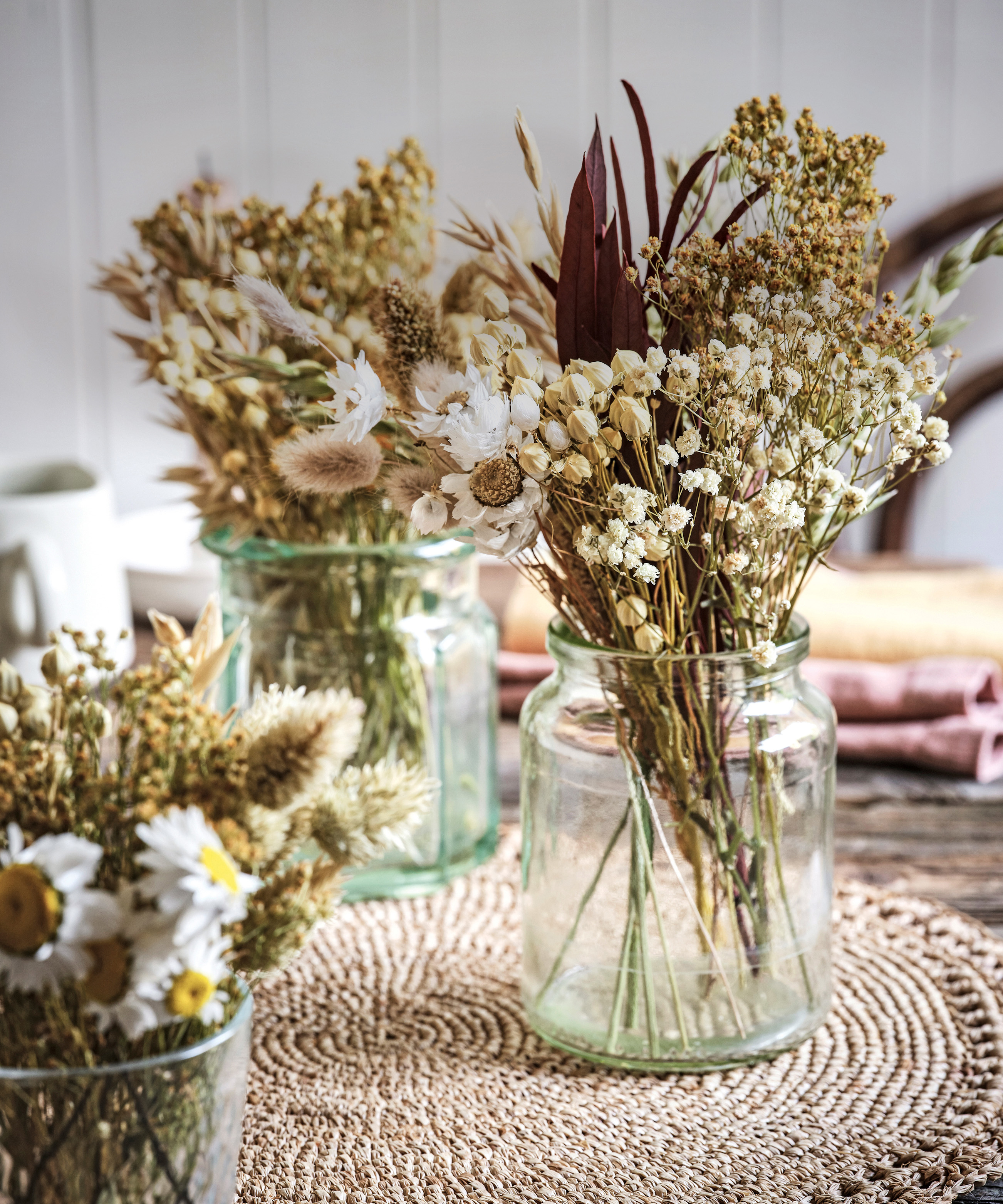 Rabbit tail grass combined with other dried flowers