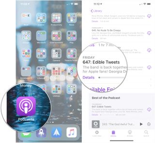 Open a podcast app, start playing episode