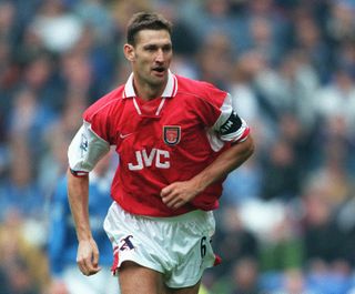 Tony Adams playing for Arsenal in 1997