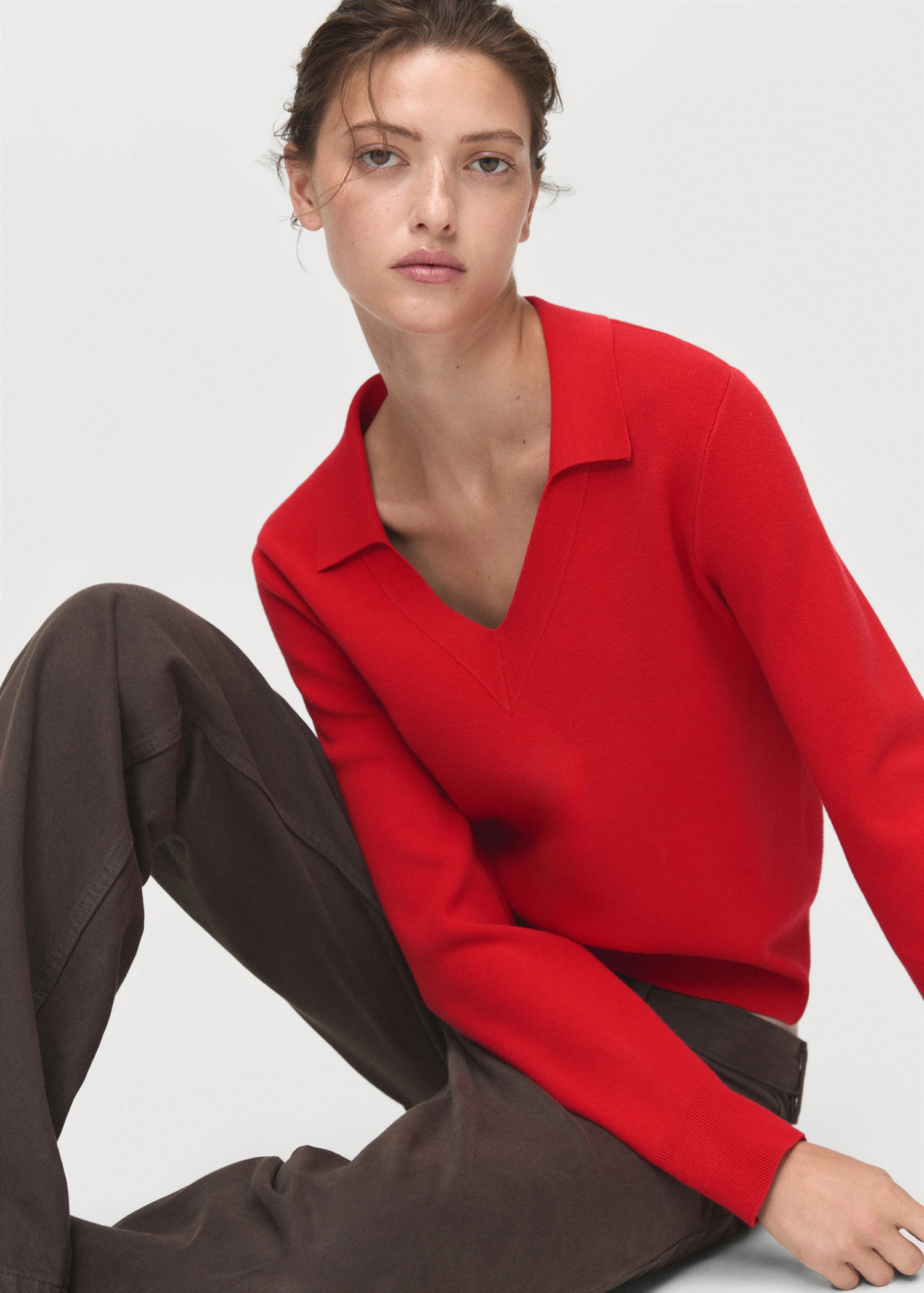 MANGO, Johnny Collar Sweater