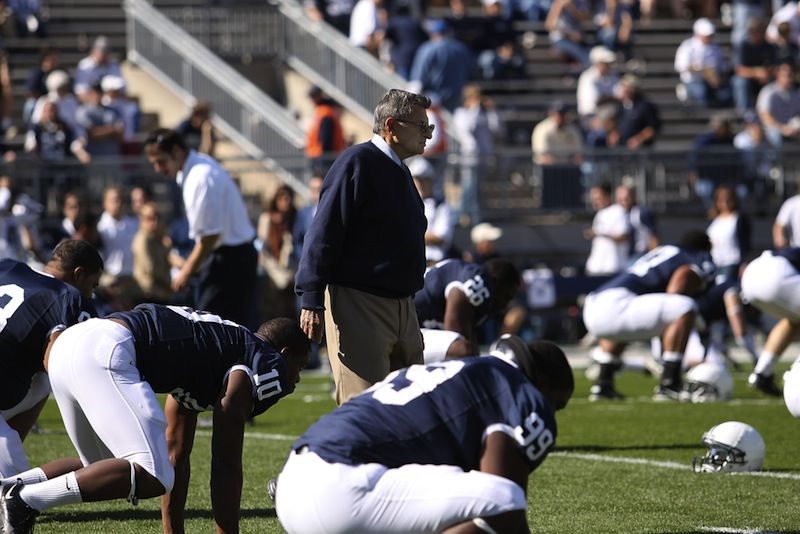 Penn State coach Joe Paterno lost his job over a child abuse scandal.