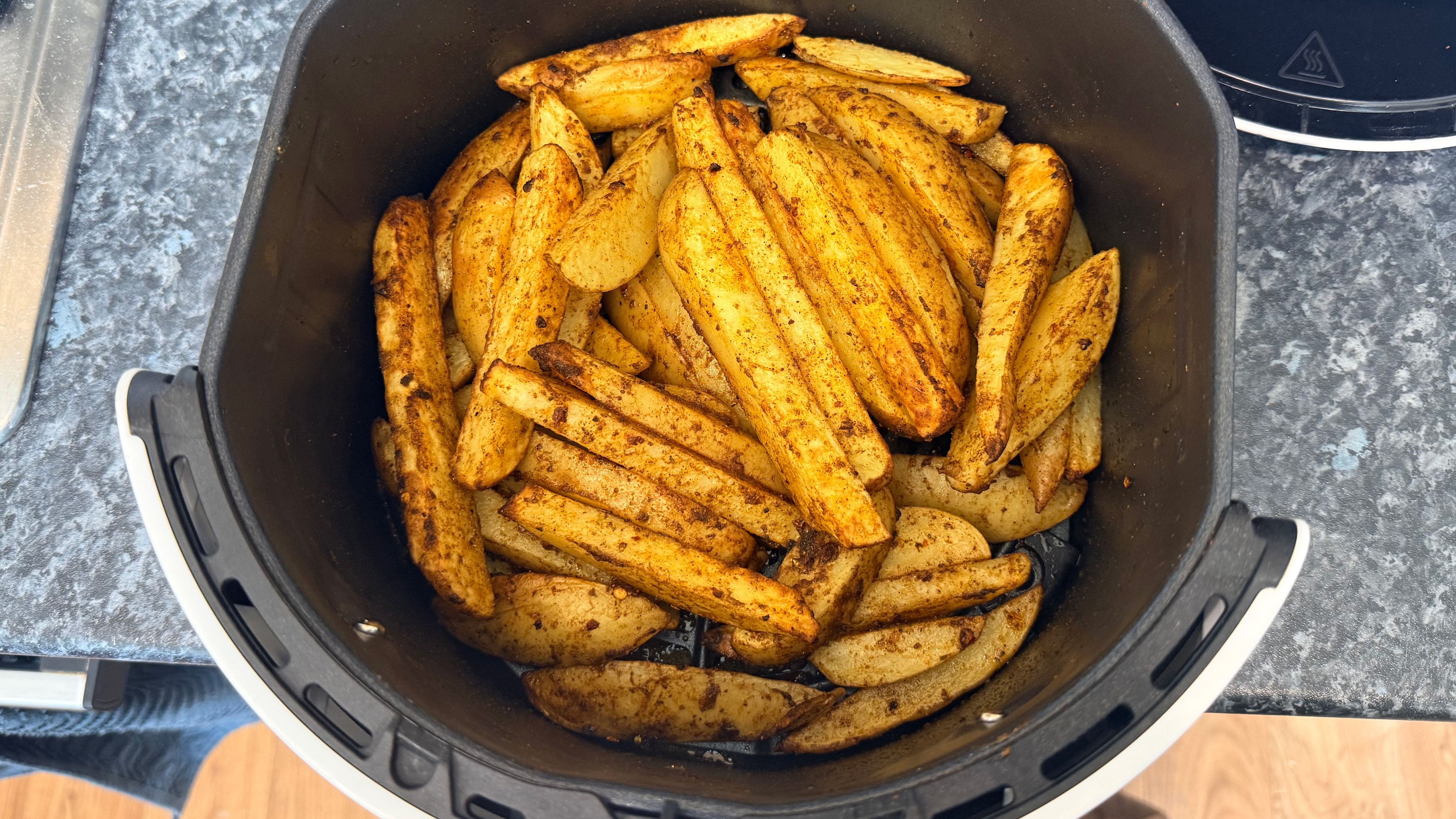 food cooked on the laura ashley air fryer in the air fryer basket