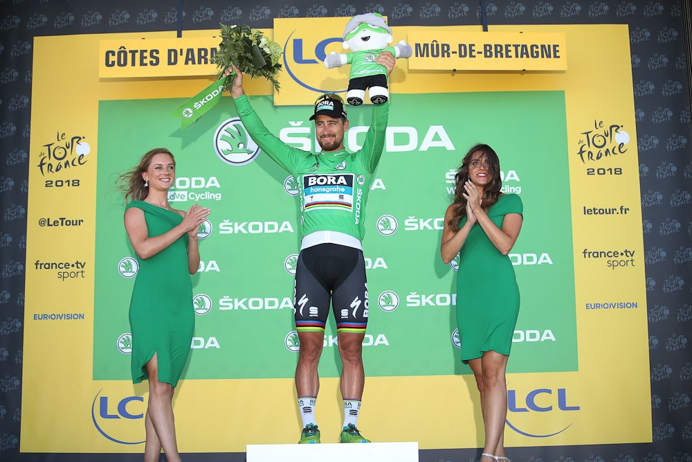 Peter Sagan in green after stage 6 at the Tour de France
