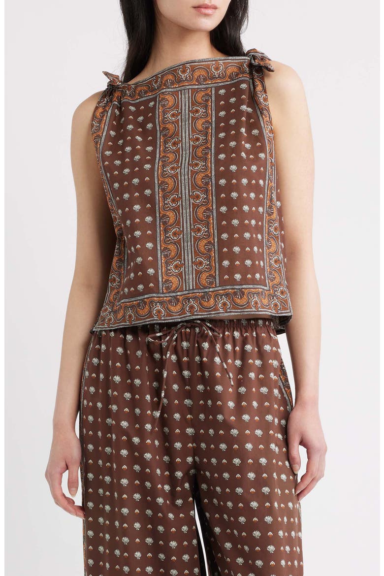 Amalia Print Tie Shoulder Sleeveless Top