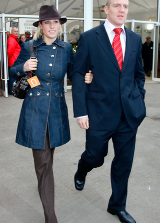 Zara Phillips and Mike Tindall attend day 3 of the Cheltenham Festival at Cheltenham Racecourse on March 16, 2006 in Cheltenham, England