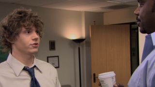 Luke giving Darryl his coffee in The Office