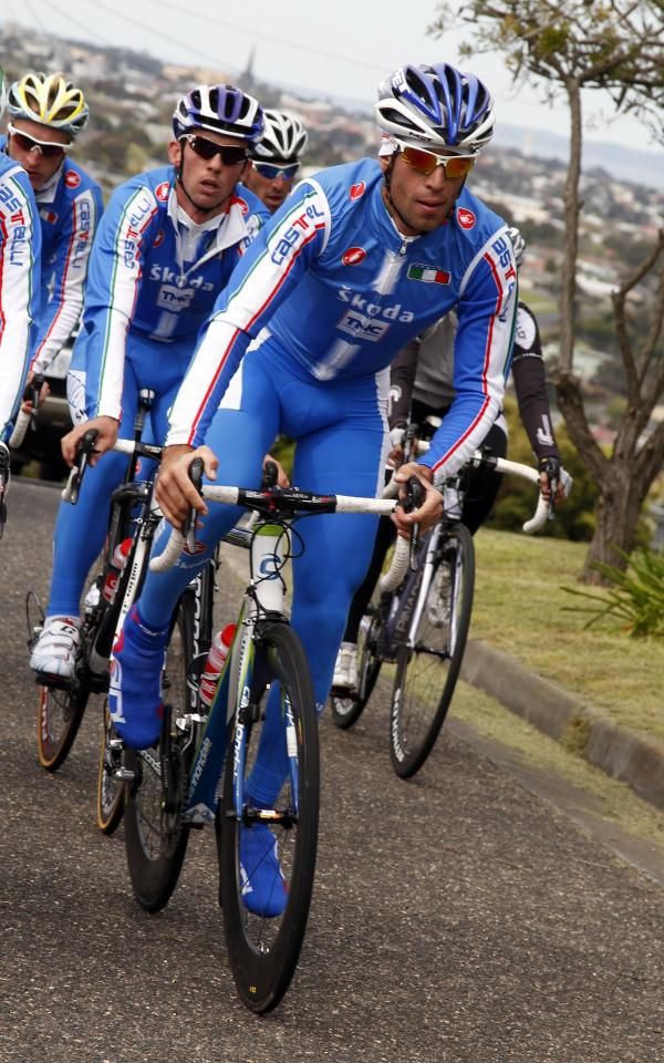 Vincenzo Nibali leads on the climb