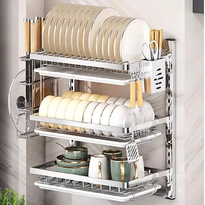 Wall hung dish rack