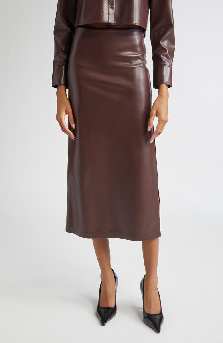 Maeve Faux Leather Midi Skirt