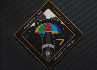 The mission patch for Rocket Lab's "Make it Rain" mission. The vehicle is set to launch in June from Rocket Lab Launch Complex 1 in New Zealand.